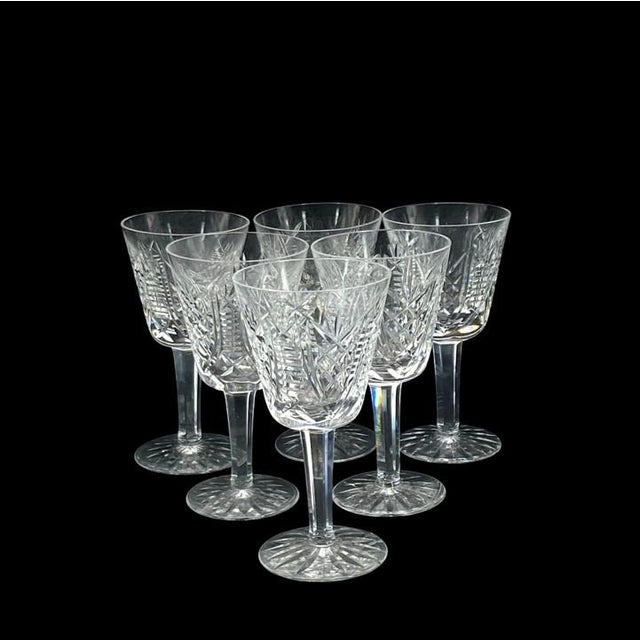 Vintage Waterford Crystal “Clare” Claret Wine Glasses - Set of 6 For Sale - Image 9 of 14
