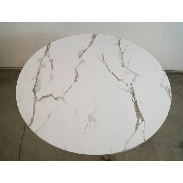 Mid-Century Modern Style Custom Faux Marble Dining Table For Sale - Image 11 of 12