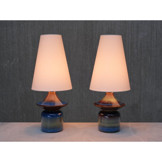 Table Lamps in Glazed Stoneware by Einar Johansen for Søholm, Denmark, 1960s, Set of 2 For Sale - Image 10 of 13