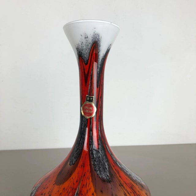 Glass Extra Large Vintage Pop Art Vase from Opaline Florence, 1970s, Italy For Sale - Image 7 of 12
