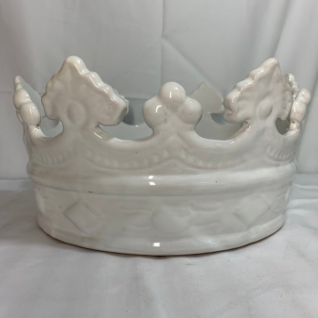 This item is a vintage Mid-Century Modern Italian ceramic crown bowl. The "PV" stamp stands for Peasant Village, a...
