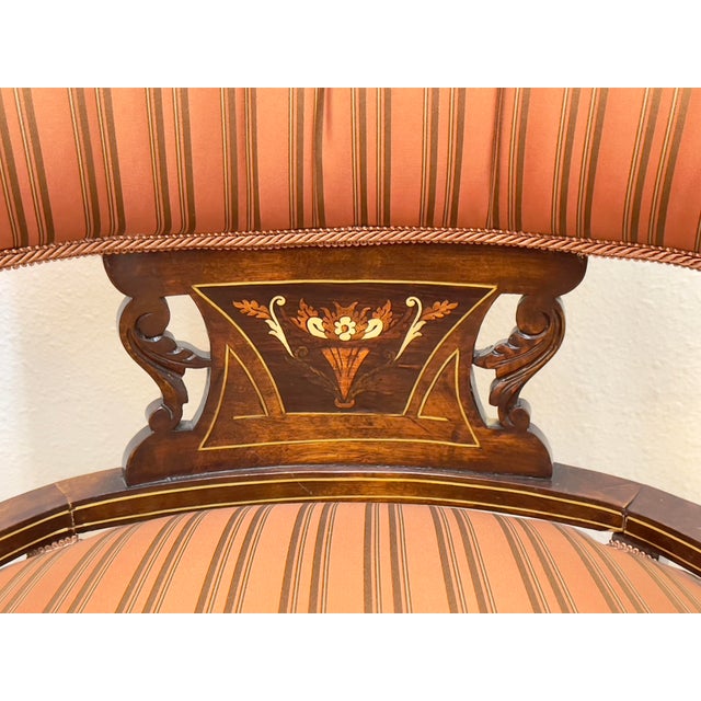 Pair of French Louis XVI Style Arm Chairs For Sale - Image 12 of 12