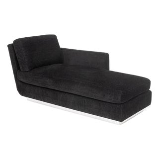 Modern Black Upholstered Chaise Longue For Sale