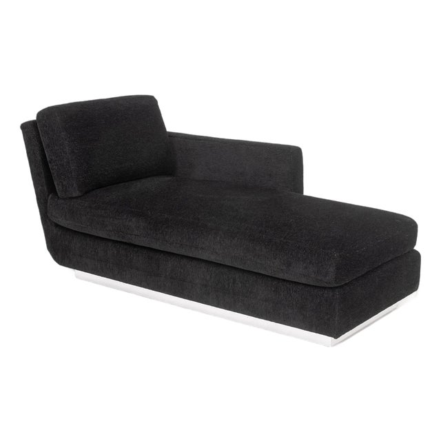 Modern Black Upholstered Chaise Longue For Sale