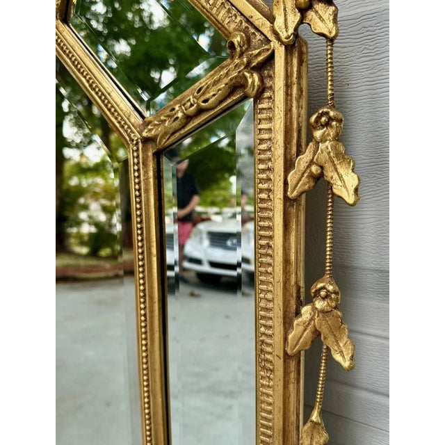 Large Adams Style Carved Giltwood Octagonal Wall Mirror. For Sale - Image 9 of 12