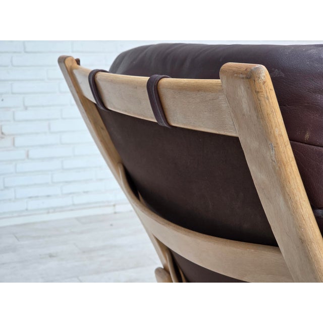 Danish Leather and Bentwood Lounge Chair by Georg Thams for Bramin, 1970s For Sale - Image 10 of 18