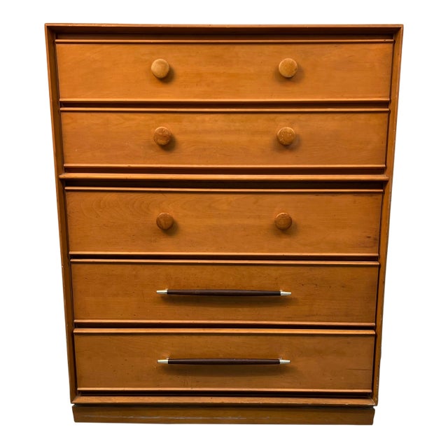 Mid-Century Five Drawer Highboy Dresser by Heywood-Wakefield For Sale