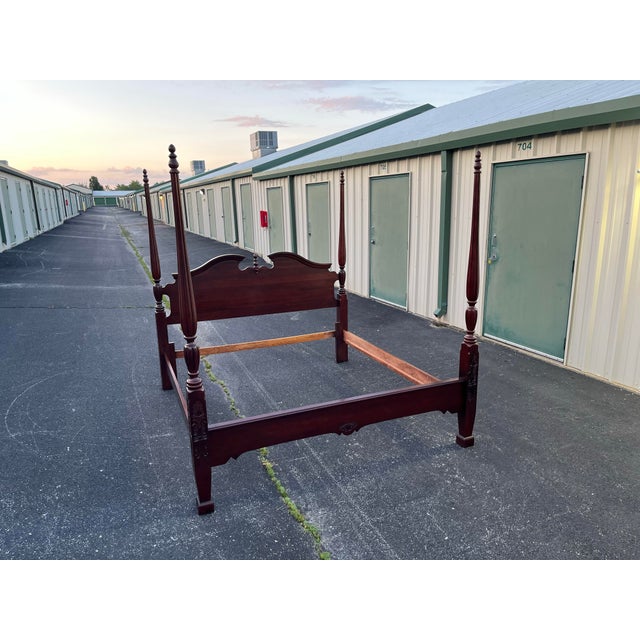 Wood Kincaid Furniture Limited Edition General William Lenoir King Poster Bed Frame For Sale - Image 7 of 12