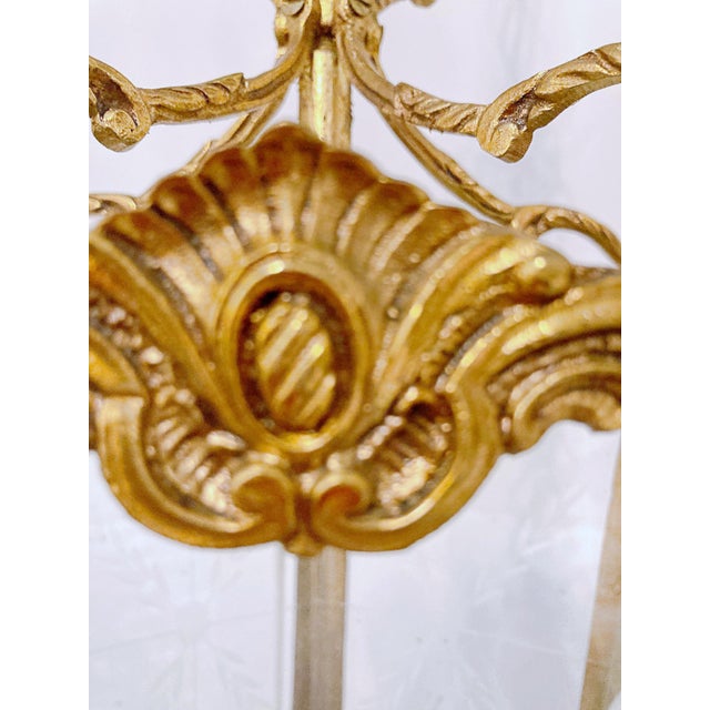 1930s Vintage Bronze Lantern With Etched Glass Panels For Sale - Image 5 of 8