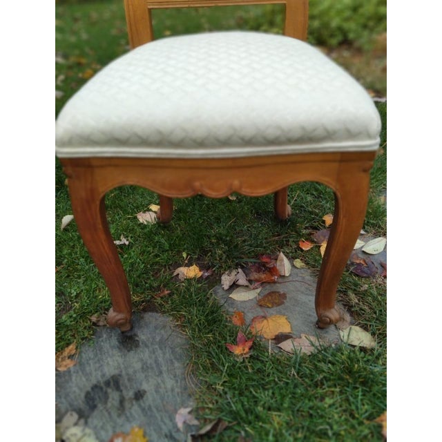 Pair Vintage Country French Provincial Cane Back Wood Side Chairs Cabriole Legs For Sale - Image 9 of 12
