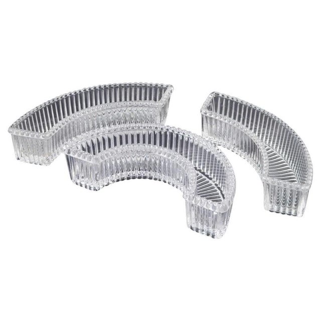1930s Curved Trays in Crystal Glass from Baccarat, France, 1930s, Set of 3 For Sale - Image 5 of 5
