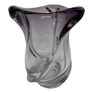 Val Saint Lambert Crystal Vase For Sale