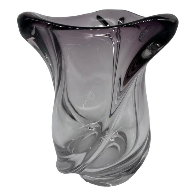 Val Saint Lambert Crystal Vase For Sale