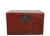 Red 31" Inch Long Antique Red Leather Accent Trunk Table For Sale - Image 12 of 12