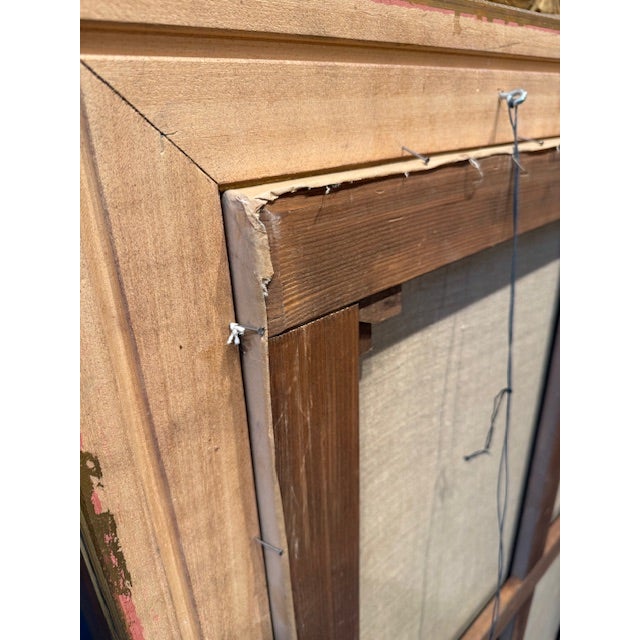 Blue Antique Oil on Canvas Painting of a Venetian Harbor For Sale - Image 8 of 8