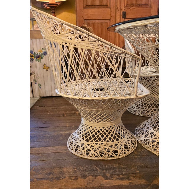 Plastic Mid Century Modern Spun Fiberglass Dining Patio Set by Russell Woodward,6 Pieces, Attributed For Sale - Image 7 of 11