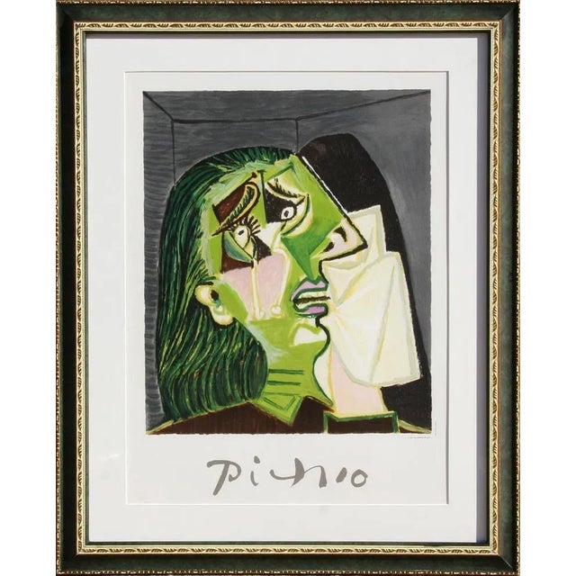 Impressionist 1980s "Femme au Mouchoir" Lithograph After Pablo Picasso For Sale - Image 3 of 3