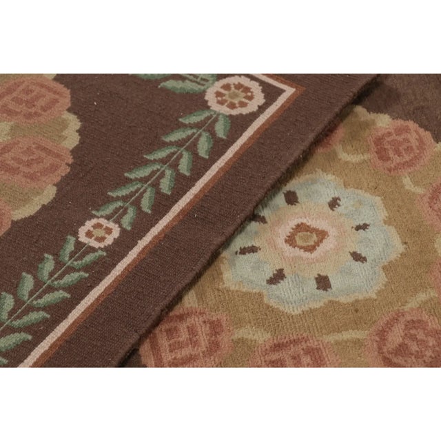 Brown Contemporary Aubusson-Inspired Oversized Wool Rug by Rug & Kilim, Nepal For Sale - Image 8 of 10