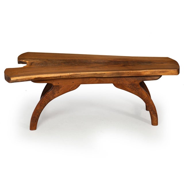 American Craft Live-Edge Walnut Coffee Table by Philip Andrews For Sale - Image 4 of 18