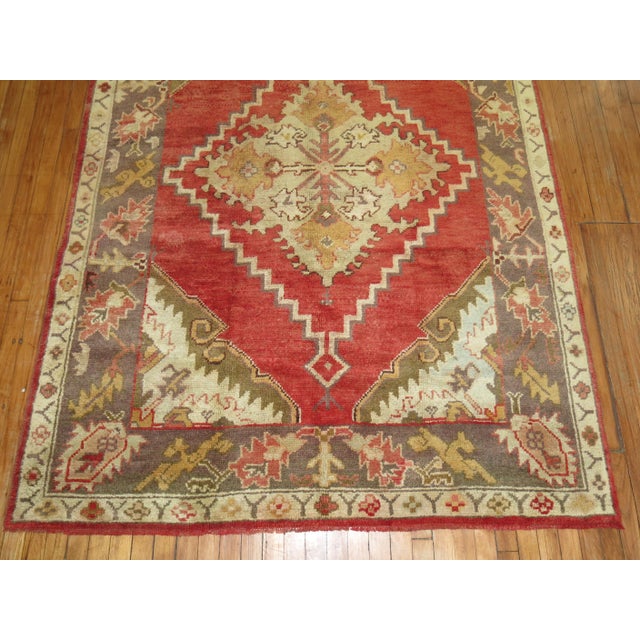 Red Antique Zabihi Collection Oushak Foyer Size Rug - 5'7" x 7'9" For Sale - Image 8 of 8