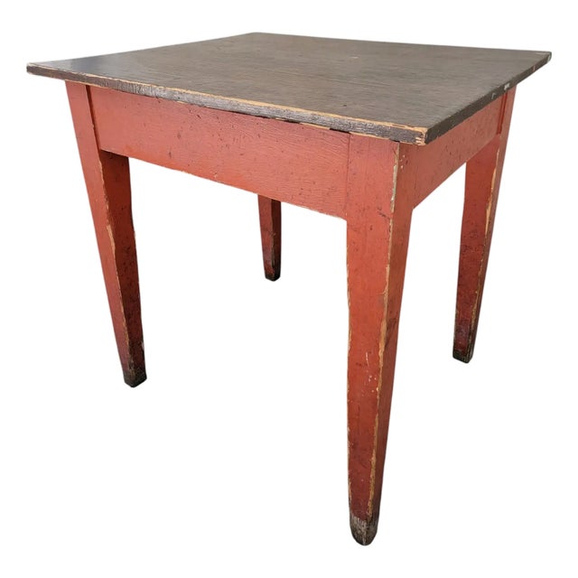 Primitive Farmhouse Style Barn Red Tavern / Work Table For Sale