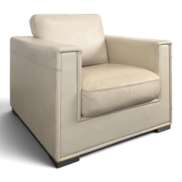 Cream Leather Lounge Chair from Rivolta, Italy, 2000s For Sale - Image 10 of 10