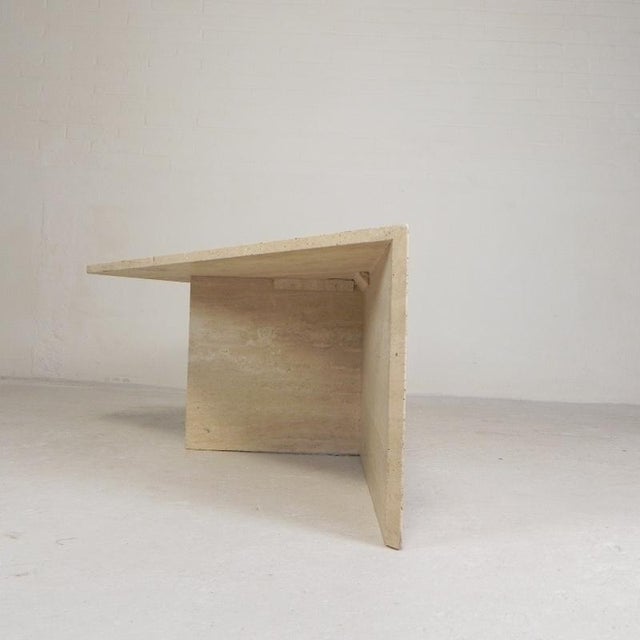 Mid-Century Travertine Coffee Table with Triangular Top, 1970s For Sale - Image 10 of 18