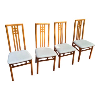 MCM Vintage Ims SRL Italian High Back Dining Chairs Set of 4 For Sale