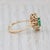 Metal 0.47ctw Pear Emerald Diamond Halo Ring 18k Yellow Gold Size 5 For Sale - Image 7 of 7
