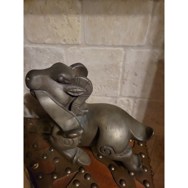Solid Cast‑metal Ram Sculpture For Sale - Image 9 of 12