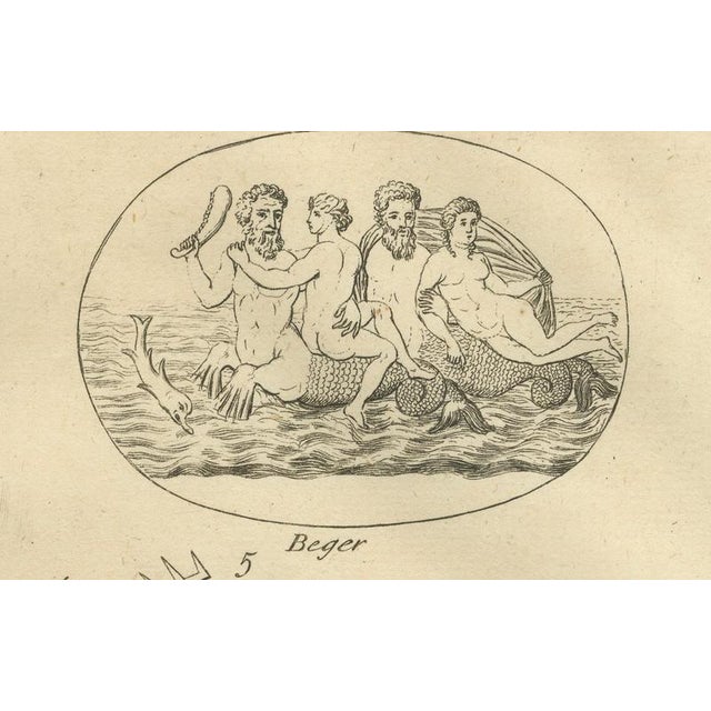 After Bernard de Montfaucon, Antique Roman Marine Deities, Tritons and Sea Gods, 1721, Engraving For Sale - Image 4 of 11