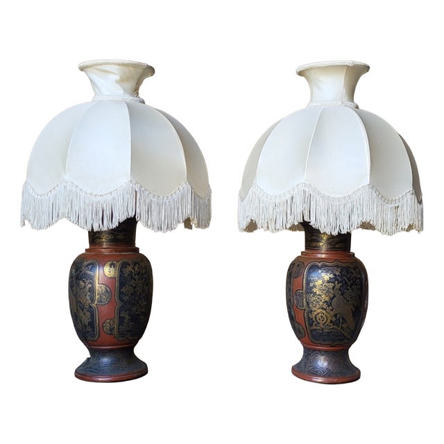 Japanese Meiji Era Lamps, Late 19th Century, Set of 2 For Sale