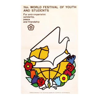 1978 Cuban Poster, 11th World Festival of Youth and Students - for Anti-Imperialist Solidarity, Peace and Friendship For Sale