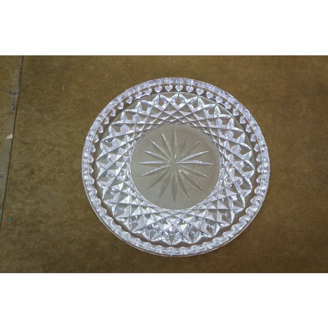Vintage Modern Waterford Lismore Crystal Round Vanity Trinket Dish Coaster Starburst For Sale - Image 10 of 16