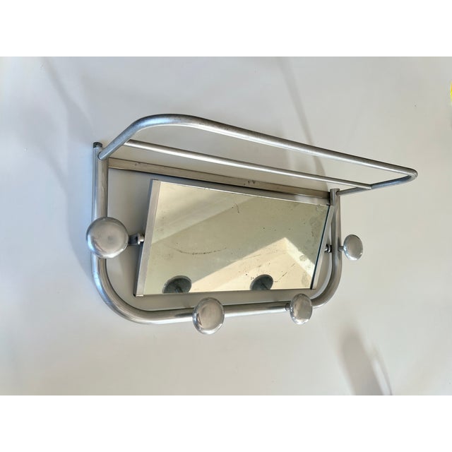 1940s Vintage French Coat Rack with Mirror, 1940s For Sale - Image 5 of 12