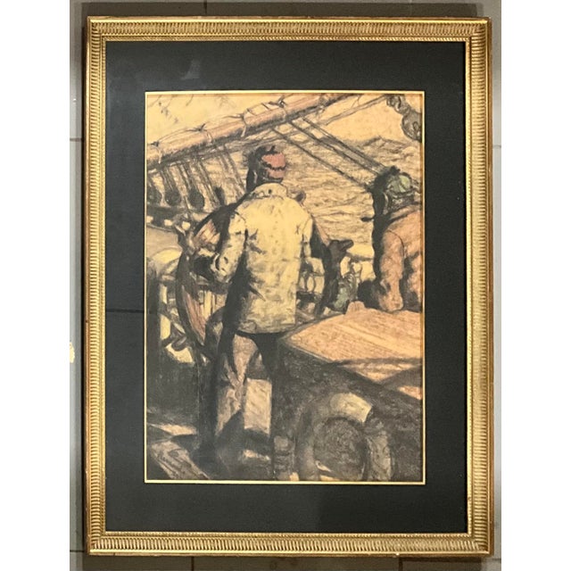 Wood 1910s Pair of Sailors Hernando Villa Mixed Media(1881-1952)...Born: Los Angeles, Ca For Sale - Image 7 of 11