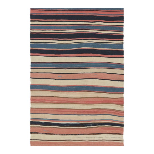 Vintage Persian Kilim With Light and Colorful Stripes - Rug & Kilim For Sale
