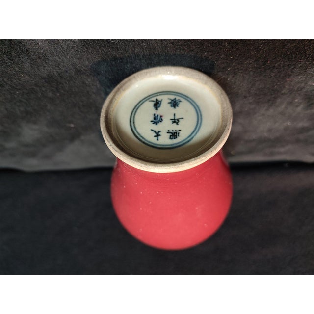 Chinese Ceramic Vase,Kangxi Marked Red Glaze Porcelain Plum Vase For Sale In Seattle - Image 6 of 11
