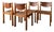 Brutalist Elm and Leather Dining Chairs from Maison Regain, 1970s, Set of 4 For Sale
