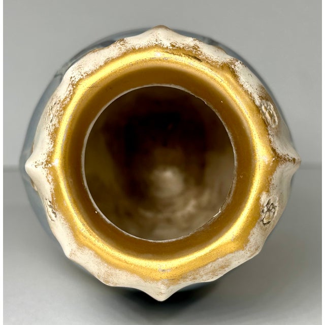 Turn-Teplitz Alexandra Porcelain Works Ernst Wahliss Winter Snow Ice Curtain Vase c.1905-1910 For Sale - Image 9 of 15