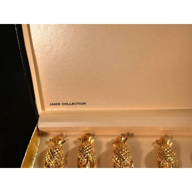 Mid-Century Modern Vintage Tancraft Janis Collection 24k Gold Plated Cheese Spreaders Set of 6 in Orig. Box MCM For Sale - Image 3 of 15