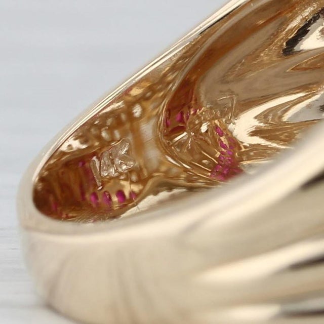 2.75ctw Ruby Diamond Knot Ring 14k Yellow Gold Size 6.75 Cocktail For Sale In Greensboro - Image 6 of 8