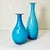 1970s 1970s Vintage Tiffany Blue Italian Venetian Blown Glass Vases With White Encasing - A Pair For Sale - Image 5 of 11