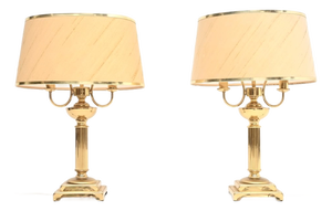 Neo-Classical Brass Table Lamps, 1960s, Set of 2