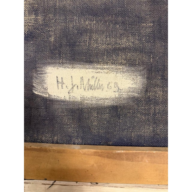 1960s H. J. Müller, Abstract Composition, Oil Painting on Canvas For Sale - Image 5 of 7