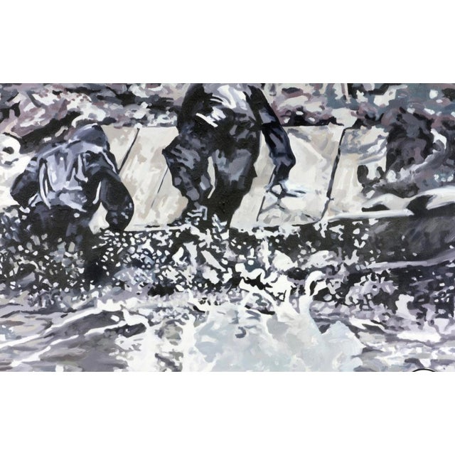 Gina Fiedel, "A Cold Sky " 1986 84" X 66" Oil Painting on Canvas For Sale In Boston - Image 6 of 14