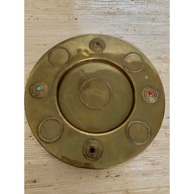 Turkish Arabic Brass Coffee Tea Set - 5 Piece Set For Sale - Image 3 of 5