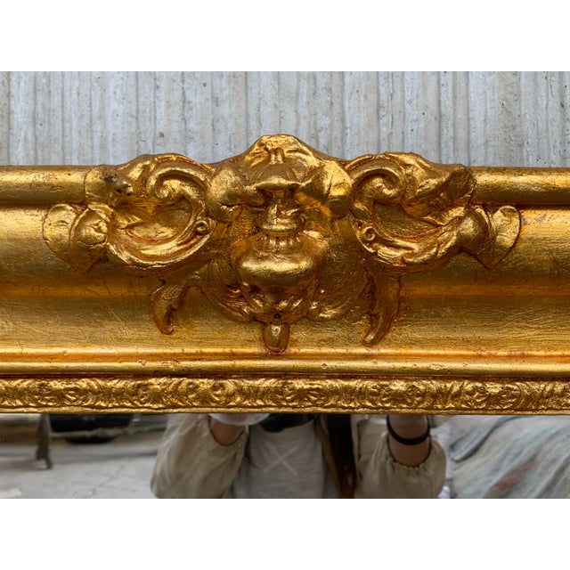 19th French Empire Period Carved Gilt Wood Rectangular Mirror For Sale - Image 6 of 9