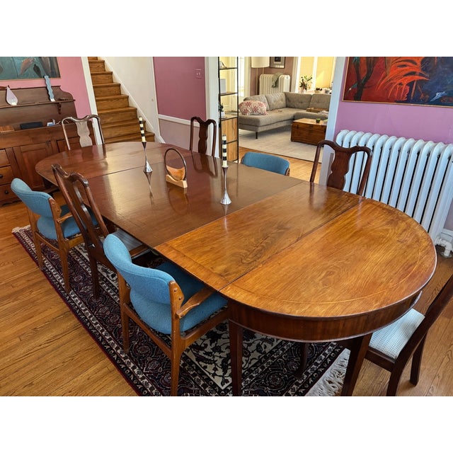 Antique Solid Wood Dining Table – Seats 10–12 | Custom 48” Leaf For Sale In Chicago - Image 6 of 15