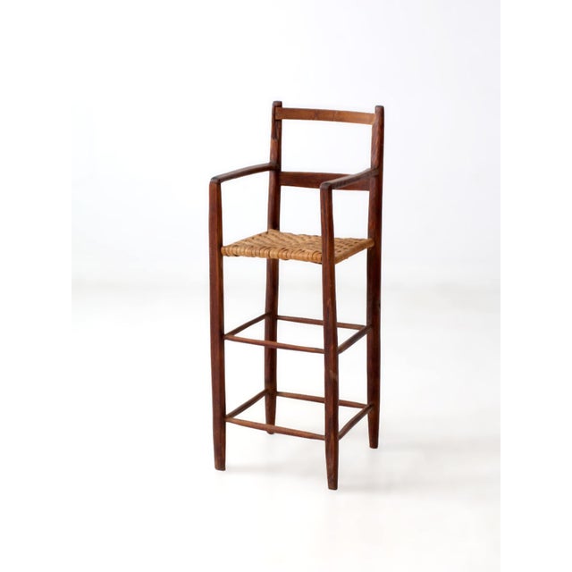 Farmhouse Antique Child's Chair With Woven Seat For Sale - Image 3 of 14